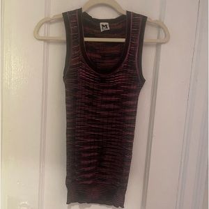 Missoni Knit Tank Top Black with Pink